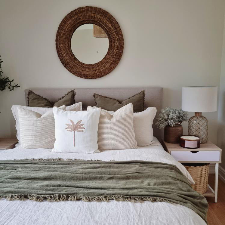 bedroom styling candle bowl natural